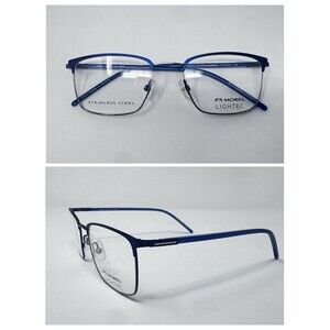 Morel Lightec 30246L 52-19-140 Eyeglass Frames Blue Gunmetal France